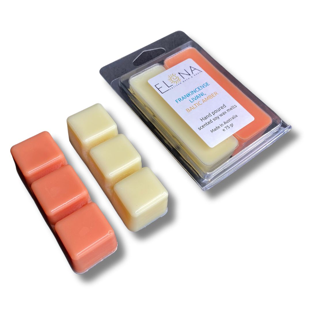 Limited Edition Duo Melt - Frankincense Livani, Baltic Amber-Soy Wax Melts-Elena Bath and Body-natural-eco-friendly-pure-strong-fragrance-long-lasting-handmade-in-australia