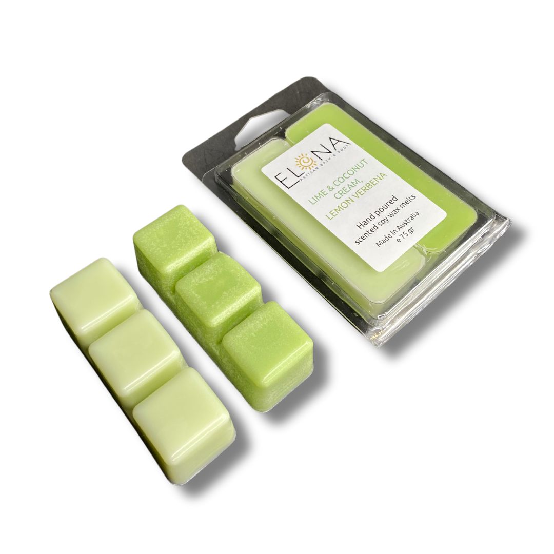 Limited Edition Duo Melt - Lime & Coconut Cream, Lemon Verbena-Soy Wax Melts-Elena Bath and Body-natural-eco-friendly-pure-strong-fragrance-long-lasting-handmade-in-australia