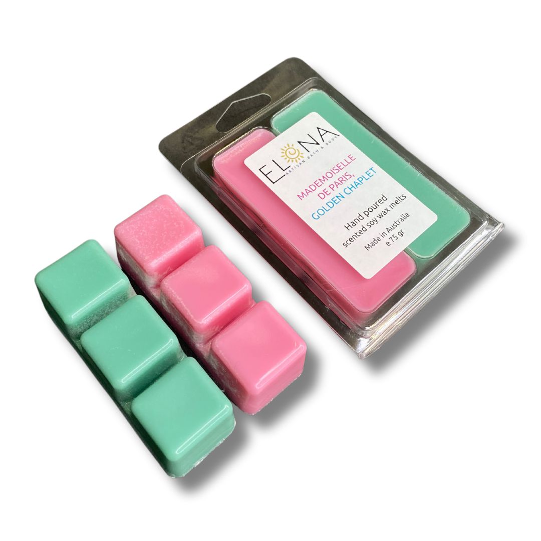 Limited Edition Duo Melt - Mademoiselle De Paris, Golden Chaplet-Soy Wax Melts-Elena Bath and Body-natural-eco-friendly-pure-strong-fragrance-long-lasting-handmade-in-australia