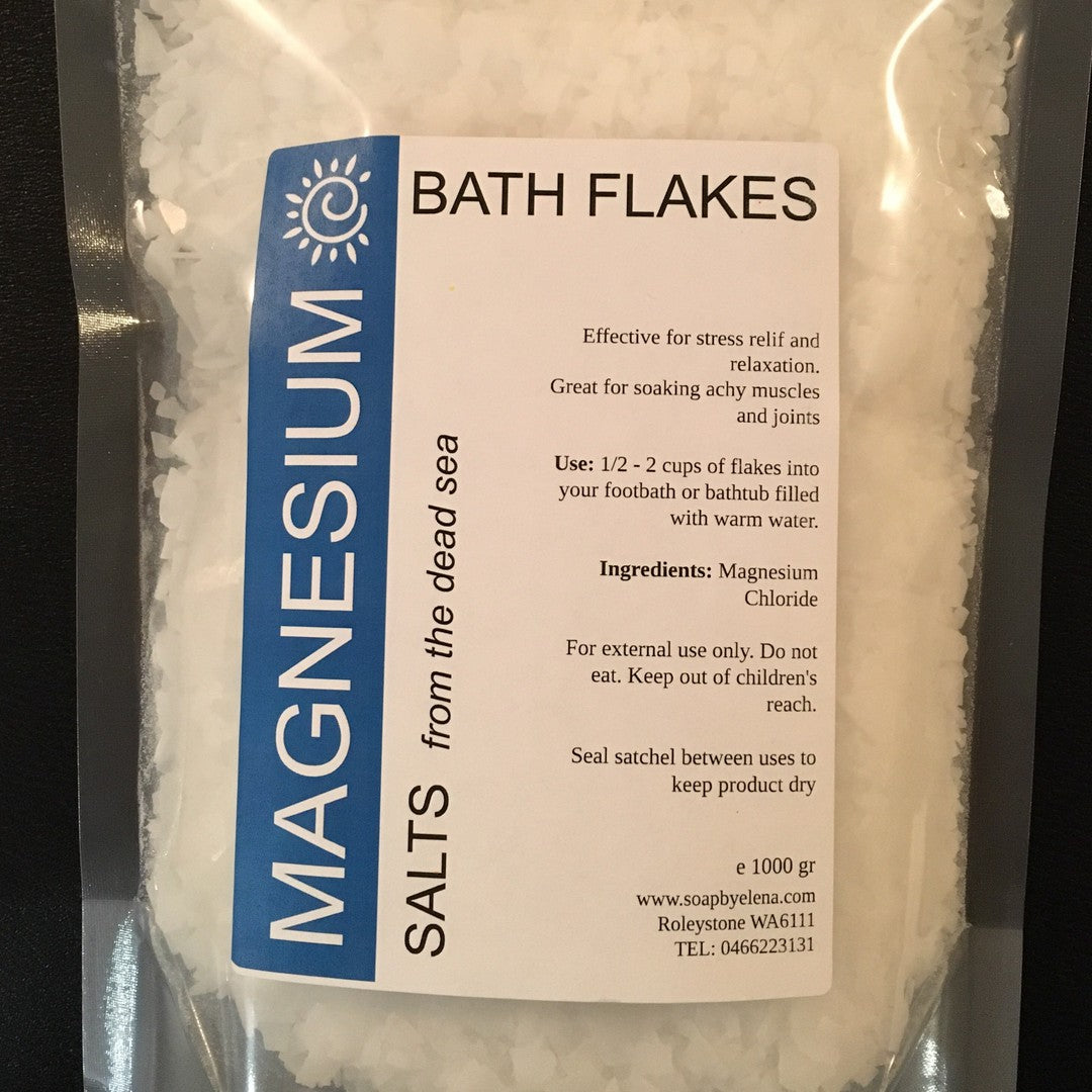 Magnesium Bath Flakes-Salts-Elena Bath and Body-relaxing-bath-soaks-muscle-recovery-stress-relief-sleep-aid-detox