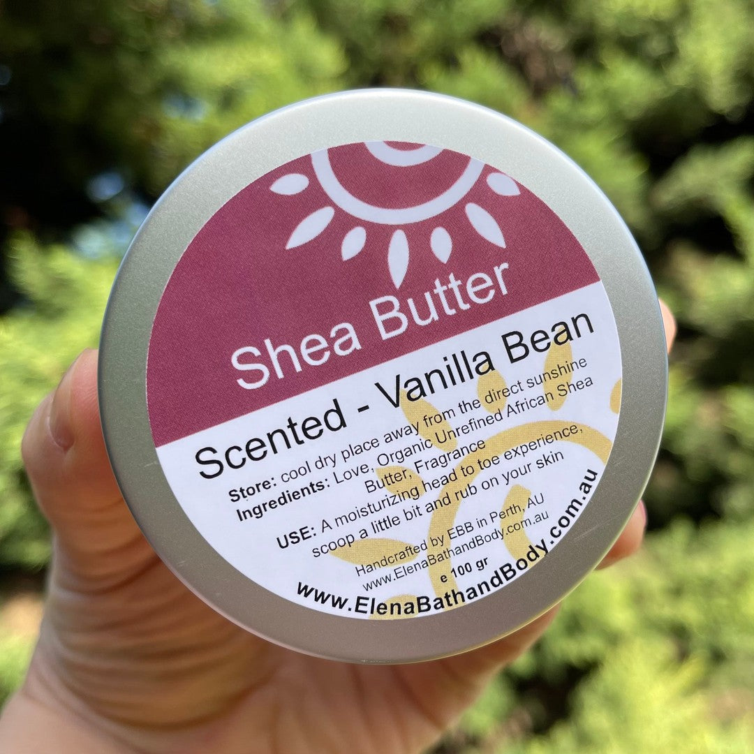 Scented Raw Shea Butter - Vanilla Bean-Moisturiser-Elena Bath and Body-natural-body-butter-cream-lotion-hand-made-in-australia