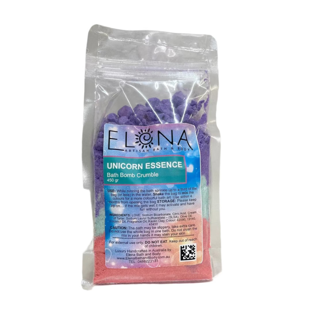Unicorn Essence 450gr Bath Bomb Crumble-Bath Crumble Bath Dust-Elena Bath and Body-natural-chemical-free-bath-bomb-dust-for-kids-made-in-australia