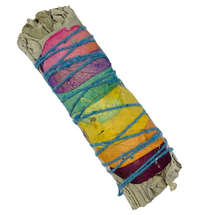White Sage Chakra Flower Smudge Stick