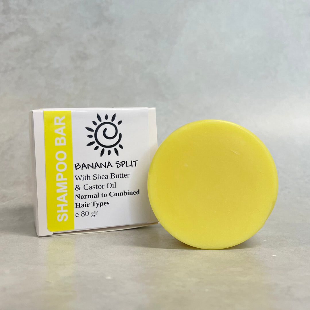 Banana Split - Shampoo Bar for Sensitive Scalp [Normal to Combined Hair Types]-Solid Shampoo Conditioner Bar-Elena Bath and Body-natural-solid-shampoo-conditioner-curly-hair-ph-balanced-made-in-australia