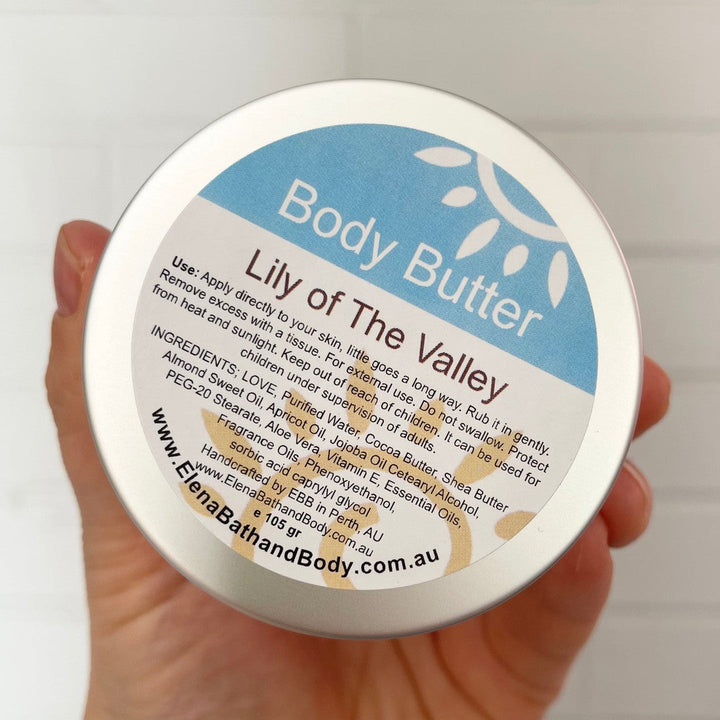 Body Butter - Lily of The Valley-Moisturiser-Elena Bath and Body-natural-body-butter-cream-lotion-hand-made-in-australia