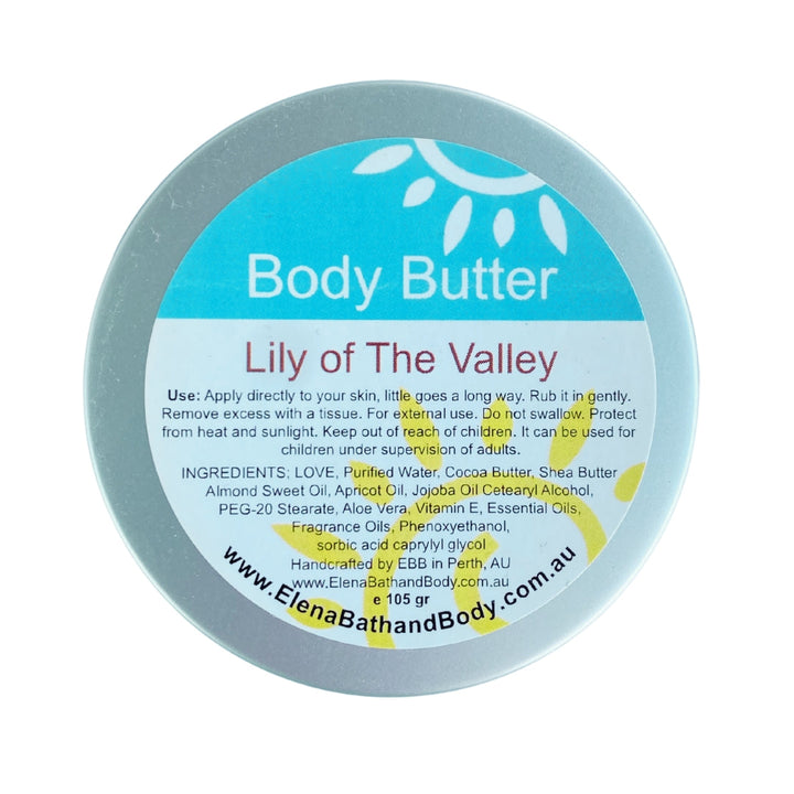 Body Butter - Lily of The Valley-Moisturiser-Elena Bath and Body-natural-body-butter-cream-lotion-hand-made-in-australia