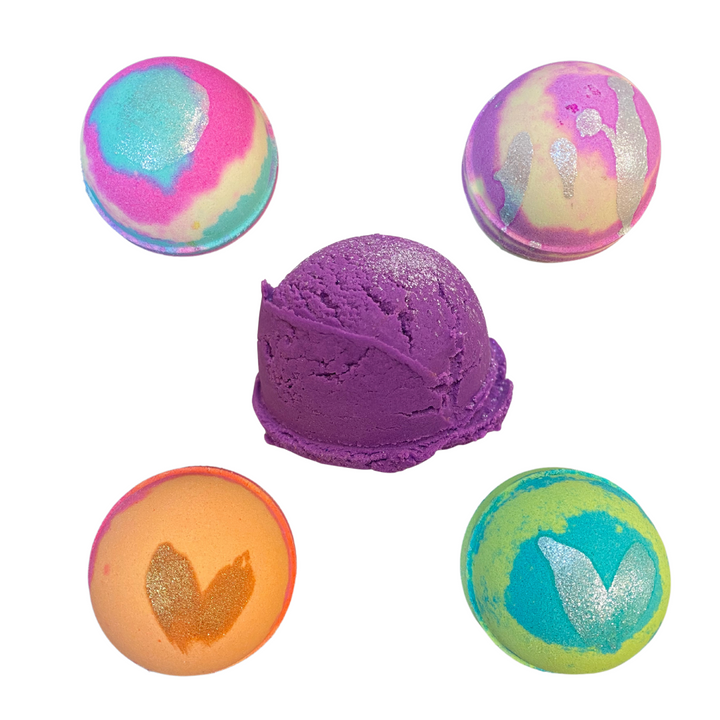 Bath Bomb Combo - 4 bb and 1 bubble scoop