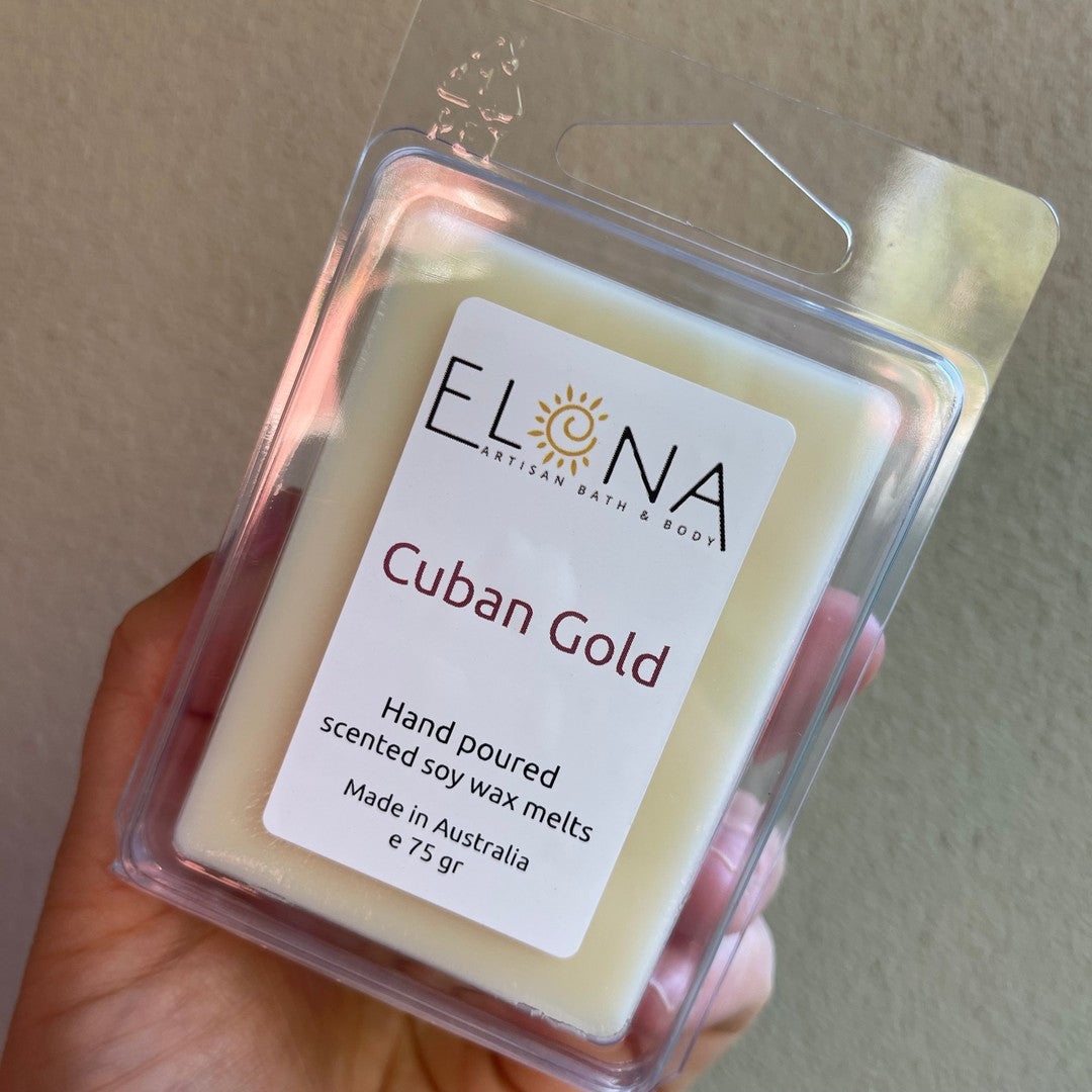 Cuban Gold Melt [Not Restocking Once Sold Out]-Soy Wax Melts-Elena Bath and Body-natural-eco-friendly-pure-strong-fragrance-long-lasting-handmade-in-australia