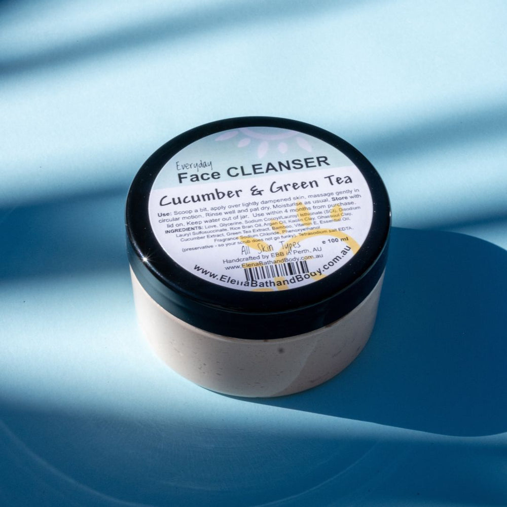 Everyday Face Cleanser - Cucumber & Green Tea EO* For All Skin Types-Face Scrub-Elena Bath and Body-natural-body-face-scrub-exfoliator-make-up-remover-made-in-australia