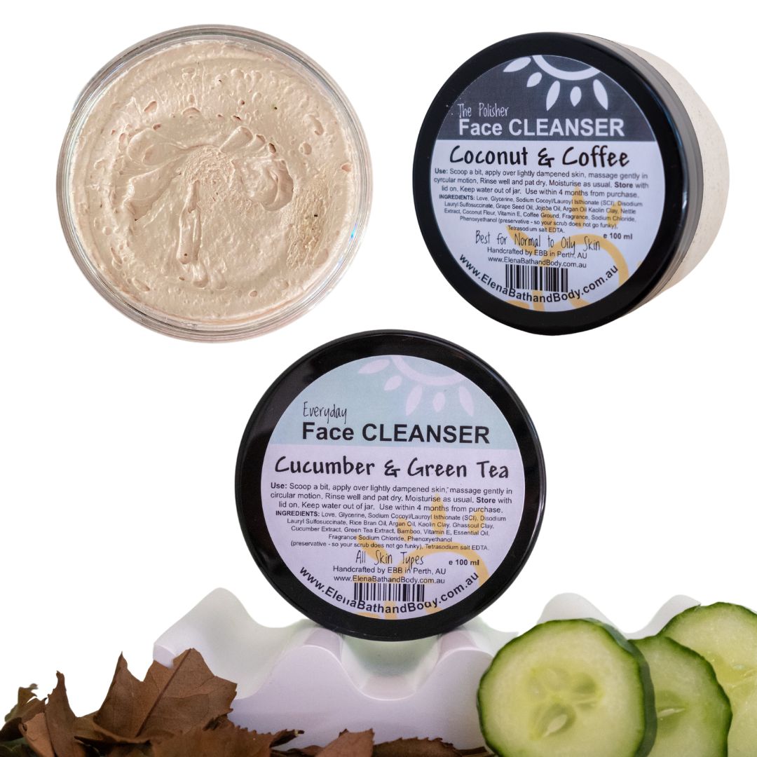 Face Cleanser Bundle-Scrub-Elena Bath and Body-natural-body-face-scrub-exfoliator-make-up-remover-made-in-australia