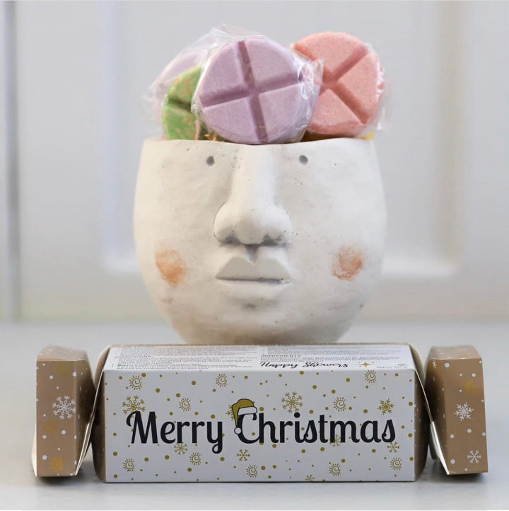 Festive Shower Steamers - Christmas Cracker 6 Pack-Aromatherapy Shower Steamers-Elena Bath and Body-aromatherapy-essential-oils-australia-menthol-sinus-relax-sleep-tablet-disc-strong-Shower-steamers-shower-bombs-shower-melts-aromatherapy-shower-tablets-shower-fizzies-shower-pods-shower-soothers-shower-discs-steam-therapy-tablets-spa-steamers-shower-aromatherapy-bombs-effervescent-shower-tablets-steam-melts-sinus-relief-tablets-decongestant-melts-energy-boost-discs-relaxation-tablets-sleep-steamers-wellness-