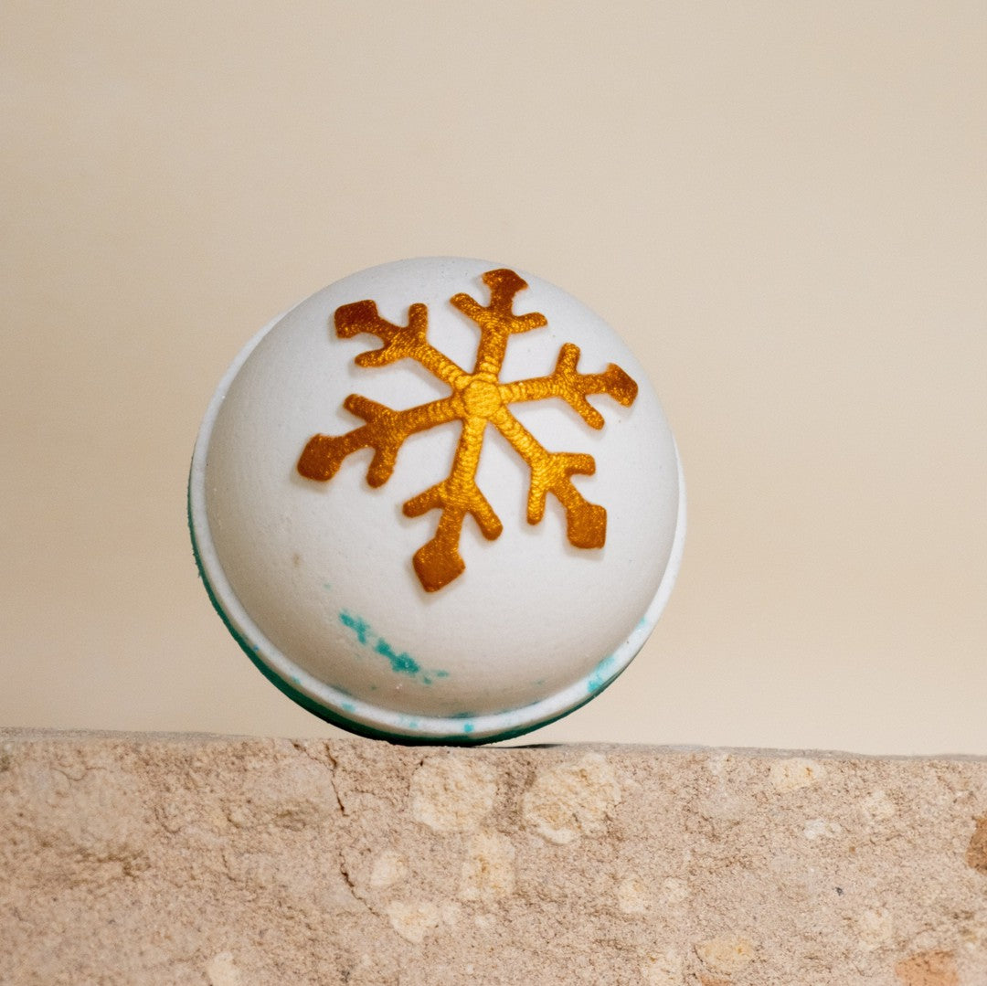 Golden Snowflake - Bath Bomb-Luxury Bath Bomb-Elena Bath and Body-natural-chemical-free-bath-bombs-for-kids-made-in-australia