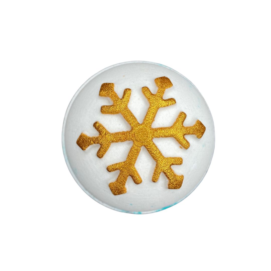 Golden Snowflake - Bath Bomb-Luxury Bath Bomb-Elena Bath and Body-natural-chemical-free-bath-bombs-for-kids-made-in-australia