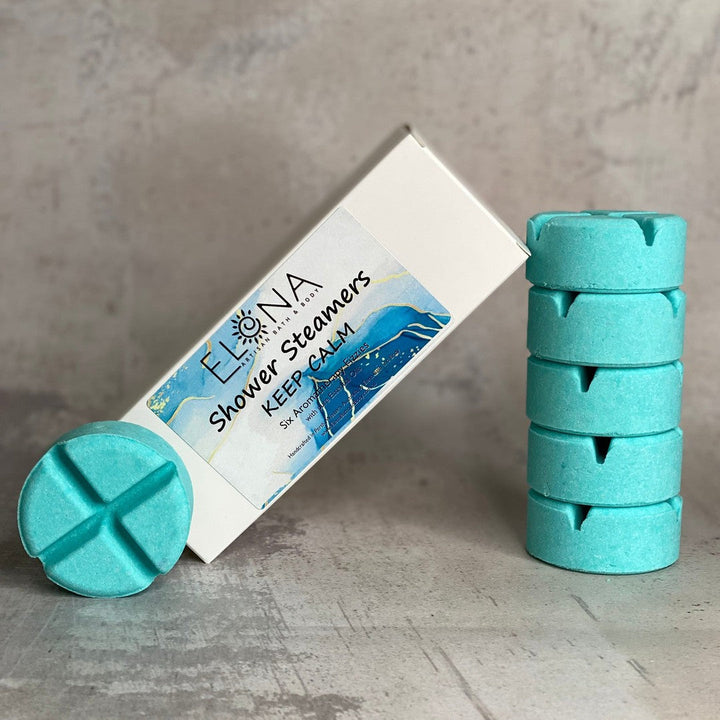 Keep Calm - Aromatherapy Shower Steamers-Aromatherapy Shower Steamers-Elena Bath and Body-Pack of 6-aromatherapy-essential-oils-australia-menthol-sinus-relax-sleep-tablet-disc-strong-Shower-steamers-shower-bombs-shower-melts-aromatherapy-shower-tablets-shower-fizzies-shower-pods-shower-soothers-shower-discs-steam-therapy-tablets-spa-steamers-shower-aromatherapy-bombs-effervescent-shower-tablets-steam-melts-sinus-relief-tablets-decongestant-melts-energy-boost-discs-relaxation-tablets-sleep-steamers-wellness-