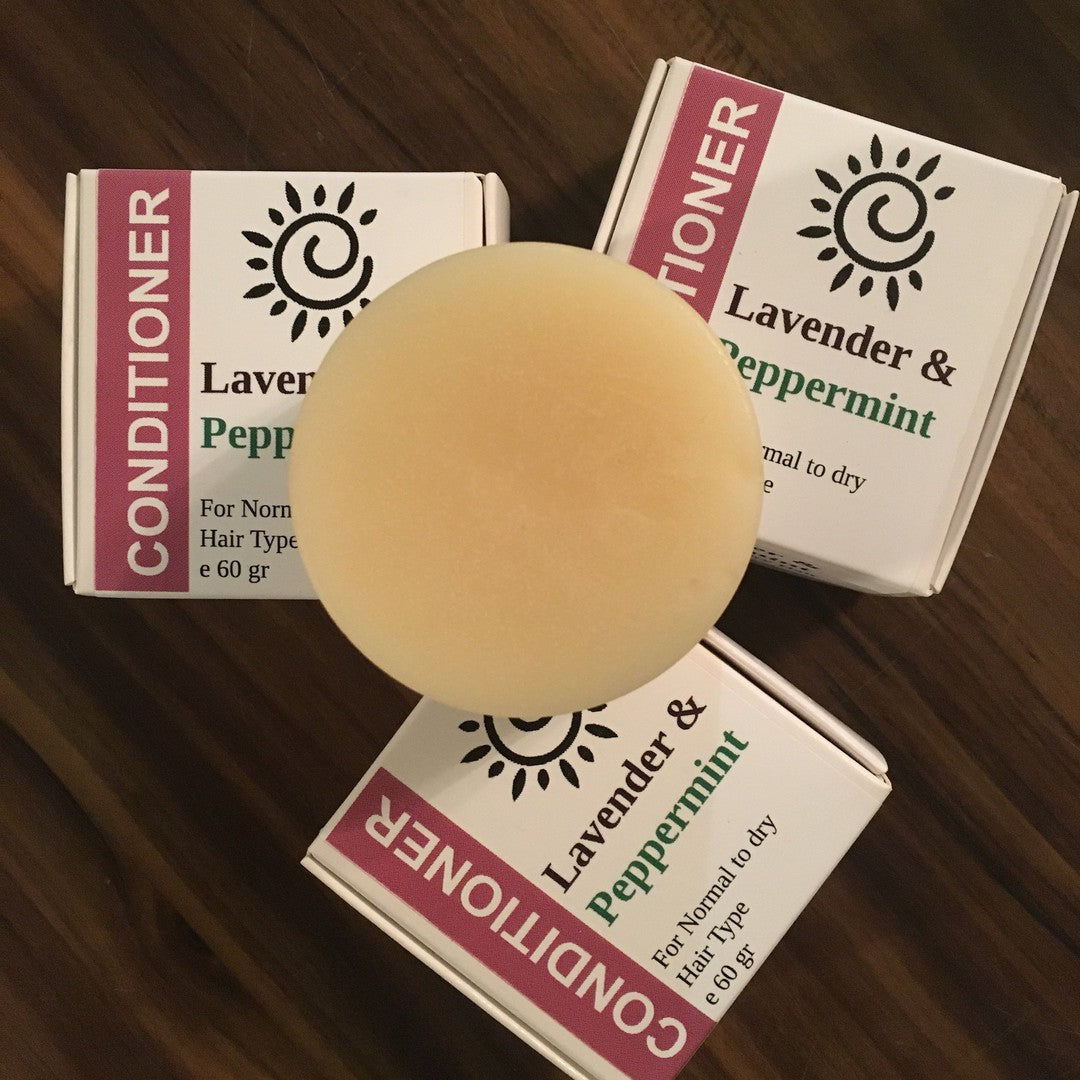 Lavender & Peppermint - Conditioner Bar [Normal to Dry Hair Types]-Solid Shampoo Conditioner Bar-Elena Bath and Body-natural-solid-shampoo-conditioner-curly-hair-ph-balanced-made-in-australia
