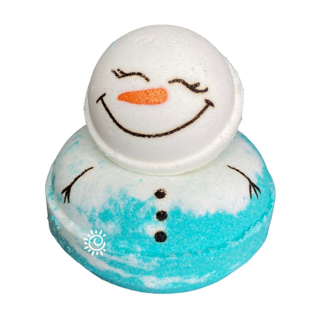 Melting Snowman Donut Bath Bomb-Luxury Bath Bomb-Elena Bath and Body-natural-chemical-free-bath-bombs-for-kids-made-in-australia