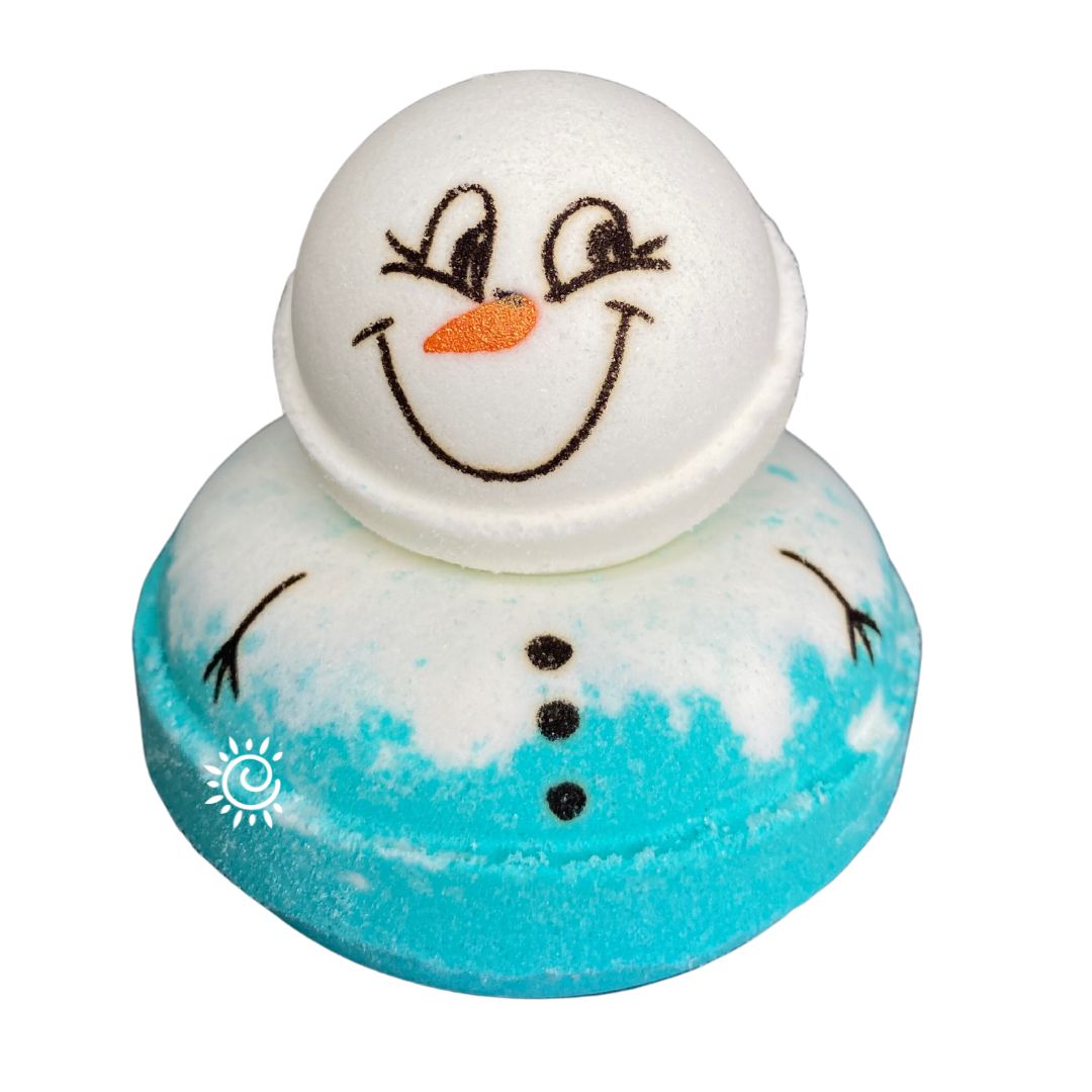 Melting Snowman Donut Bath Bomb-Luxury Bath Bomb-Elena Bath and Body-natural-chemical-free-bath-bombs-for-kids-made-in-australia