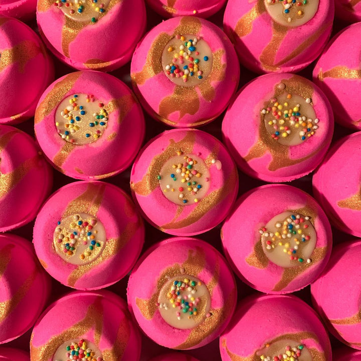 Mini Magna Bomb - Strawberry & Vanilla-Luxury Bath Bomb-Elena Bath and Body-natural-chemical-free-bath-bombs-for-kids-made-in-australia