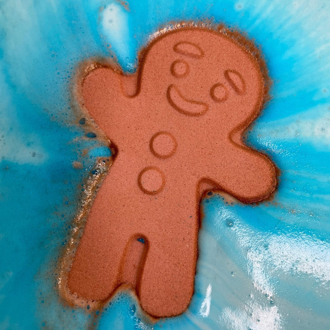 Mr. Gingie Bread Man-Luxury Bath Bomb-Elena Bath and Body-natural-chemical-free-bath-bombs-for-kids-made-in-australia