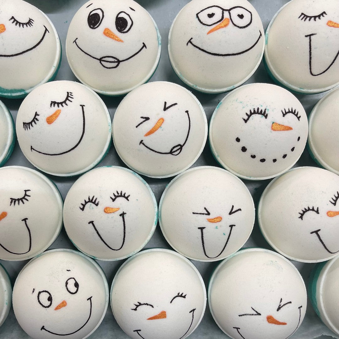 Snowman - Bath Bomb-Luxury Bath Bomb-Elena Bath and Body-natural-chemical-free-bath-bombs-for-kids-made-in-australia