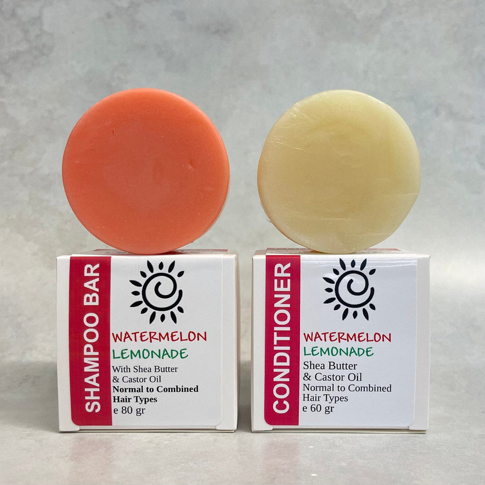 Watermelon Lemonade - Shampoo & Conditioner Combo [Normal to Combined Hair Types]-Solid Shampoo Conditioner Bar-Elena Bath and Body-natural-solid-shampoo-conditioner-curly-hair-ph-balanced-made-in-australia
